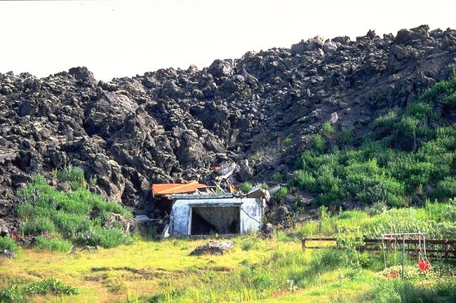 Destroyed house on Heimaey