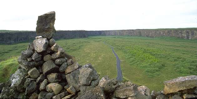 View from Eyjan at sbyrgi