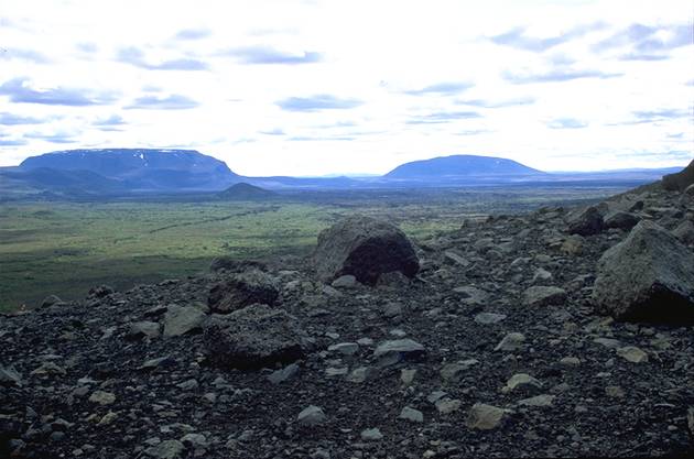 Four types of vulcanos seen from Hverfell