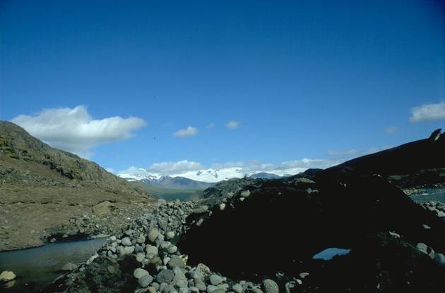 Stones moved by the glacier