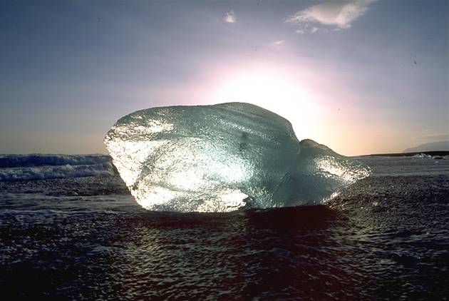 Eisblock vor dem Bade